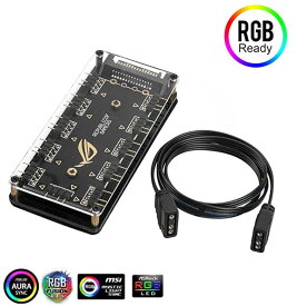 ARGB 5V 3Pin RGBハブ 1→10ポート RGB LEDライト制御用ハブ 50cm 3Pin延長ケーブルを付き RGB用10分岐基板