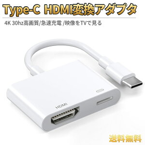 HDMI�ϊ��P�[�u�� �Ή� Type-C USB-C HDMI�A�_�v�^ Type-C �f���o�� �[�q�@�\�t�� Galaxy iphone Android PC 4K@30Hz ���掿 �f���o�� PD�}���[�d �X�}�z �ȂǑΉ� 2in1���@�\ AV�A�_�v�^�[