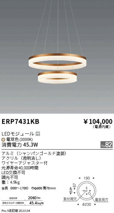 楽天市場】ENDO 遠藤照明 LEDペンダント ERP7431KB : ライトウェル 