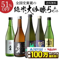 【総額100万ポイントが当たる！】日本酒 純米大吟醸 送料無料 飲み比べセット 辛口 720ml 5本 全て全国新…
