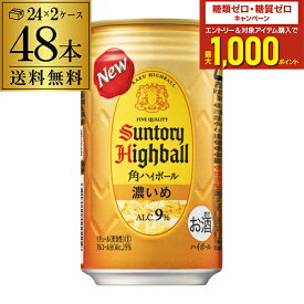 【7/10まで全品P3倍】サントリー 角ハイボール 缶 濃いめ 350ml 48本(24本×2ケース) 送料無料 48缶 角瓶 チューハイ サワー 濃い 角ハイ ハイボール缶 AIB