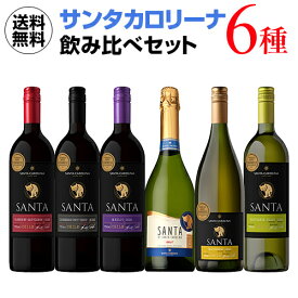 【全品P3倍 4/24 20時～4/27 10時 限定】【ママ割エントリーP2倍】サンタ　バイ　サンタカロリーナ　飲み比べ6種セット　送料無料[ワインセット][長S] 赤ワイン 母の日