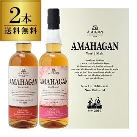 【送料無料】長濱蒸溜所 アマハガン ワールドモルト 2本セット AMAHAGAN World Malt Edition No.2 & Yamazakura　各700ml×2本 ブレンデッドモルト ワインウッド＆山桜ウッドフィニッシュ 箱付 日本 滋賀 長浜 父の日