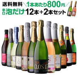 シャンパン製法＆金賞入 辛口泡だけ 特選スパークリング12本+2本 125弾【送料無料】スパークリングワインセット 750ml 計14本 飲み比べ 詰め合わせ wine 金賞 白泡 ロゼ泡 浜運