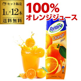 オレンジジュース 100% 紙パック 業務用 100パーセント 1L 12本 フォンタナ オレンジ ジュース 1000mL×12本 濃縮還元 送料無料 1本あたり350円 fontana 長S 賞味期限2026.12.6