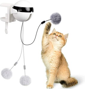 猫 おもちゃ 自動 猫じゃらし 電動 ボール 自動回転 ペット用品 スピード調整可 一人遊び 寂し 猫狩猟天性満足 猫大興奮 ストレス解消/運動不足対策 取り替えポンポンし付