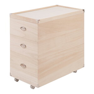 【YAWARAGI】和らぎシリーズ 総桐雛人形収納ケース3段 高さ71.5cmタイプ 押入れクローゼットにも収納可能な奥行77cm