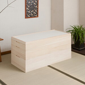 きごころシリーズ 隠しキャスター付きスタッキング式桐衣装箱 3段