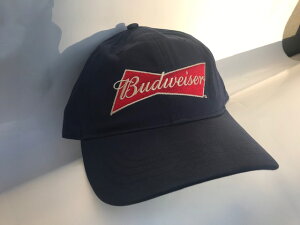 BUDWEISER Navy FLAT EMB�@cap�@�o�h���C�U�[ �r�[���@�L���b�v�@�X�q�@�I�t�B�V�����@���C�Z���XBEERS.