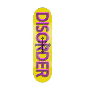 【DISORDER】　8.0 × 31.4 Misplaced Crossover Deck YELLOW　デスオーダー　スケートボード　デッキ
