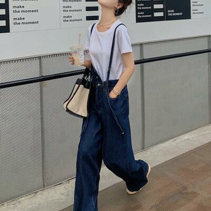 楽天市場 セットアップ カジュアル おしゃれ 2点セット サロペットパンツ パンツ デニム オーバーオール ロング丈 Tシャツ 半袖レディース ゆったり フェミニン ブルー ホワイト 白 春 夏 秋 代 30代 40代 50代 Like Fashion