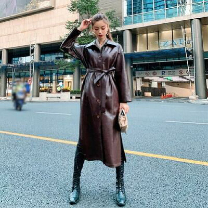 楽天市場】ステンカラーコート レディース 秋 冬 ロングコート レザー 
