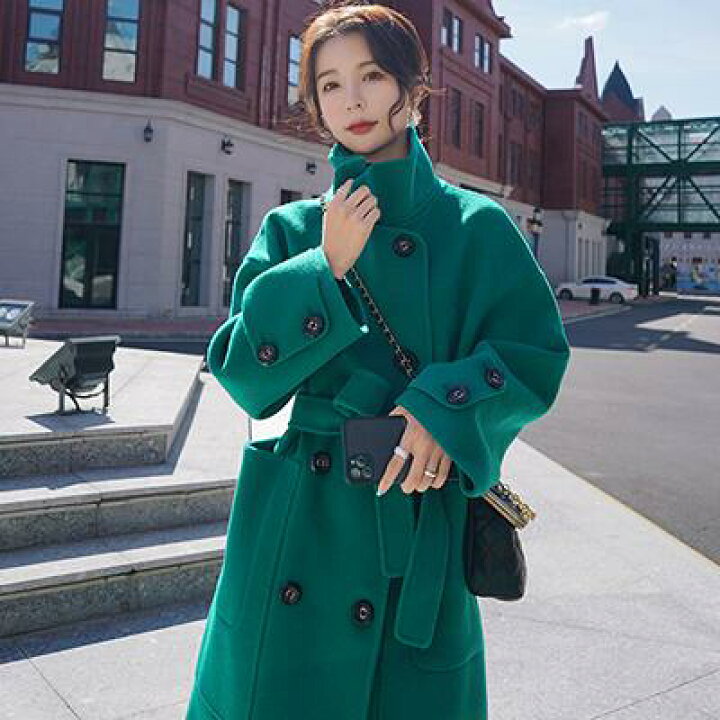 楽天市場 ウール混 チェスターコート レディース 秋 冬 ロングコート きれいめ カジュアル 袖あり 長袖 ロング丈 膝丈 コート 韓国 コーデ 高見え ベルト お出かけ デート おしゃれ ホワイト グリーン 緑 代 30代 40代 50代 Like Fashion