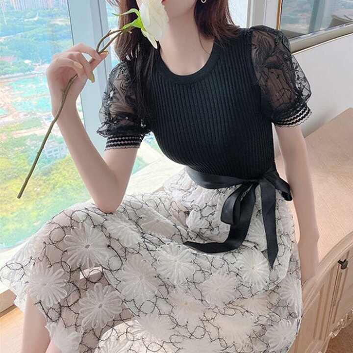 楽天市場】ワンピース セパレート風 ロングワンピ おしゃれ 袖あり 