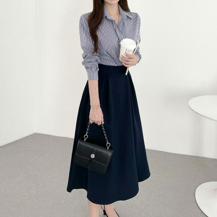 楽天市場】ワンピース ロングワンピ セパレート風 袖あり シャツワンピ 