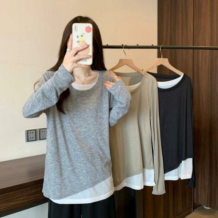 楽天市場】レイヤード風 トップス Tシャツ カットソー レディース 