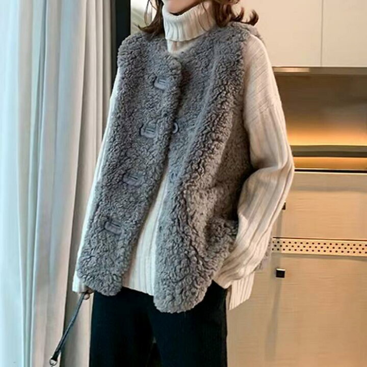 GRES グレー ファー づら ジレ コート