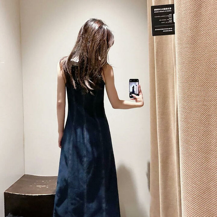 楽天市場】ワンピース デニム ワンピ ドレス ノースリーブ レディース 