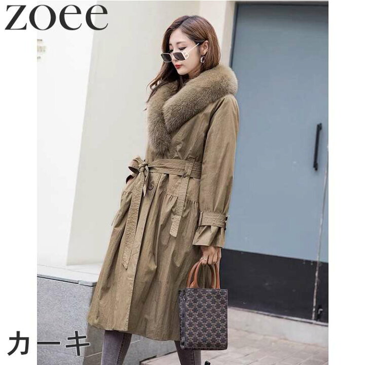 楽天市場】フォックスファー付きトレンチコート レッキスファー  