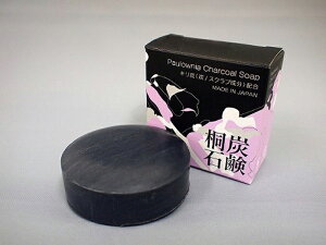 �y���K�i�z�˒Y�Ό� 90g �΂��� �������� �L���Y �X�N���u Paulownia charcoai soap �֍��ˍޓX �i�`�������\�[�vPCS