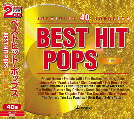 【正規品 本人歌唱】洋楽 ベスト・ベストヒットポップス 2枚組 ゴールド 全40曲収録 ビートルズ CD レイチャールズ エルヴィスプレスリー コニーフランシス ザローリングストーンズ 名曲 海外 音楽 歌 POPS 1960-67年代 ベストアルバム メール便送料無料