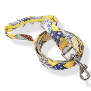 Lil&Fam 犬用リード 小型犬 中型犬 リード 1.4m おしゃれ 和モダンデザイン (ベージュ) (イエロー)(ブルー) M(2.0cm幅)S(1.5cm幅)