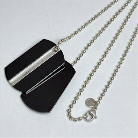 【中古】 Tiffany ティファニー ダブル チタン ドッグタグ ボールチェーンネックレス 925 スターリング シルバー