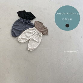 【送料無料】【数量限定】アラジンジャンプスーツ nunubiel ロンパース カバーオール 韓国子供服 韓国こども服 ベビー 半袖 ナチュラル ベビー服 女の子 男の子 ボーイズ ガールズ 韓国服 無地 赤ちゃん ベビーファッション ギフト プレゼント 保育園着