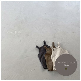 ウォールナッツオーバーオール nunubiel 韓国子供服 韓国こども服 サロペット キッズ オーバーオール ショート丈 オールインワン 半ズボン 韓国 ベビー服 夏 ナチュラル 韓国 子供服 男の子 ズボン つなぎ キッズファッション 綿100% くすみカラー