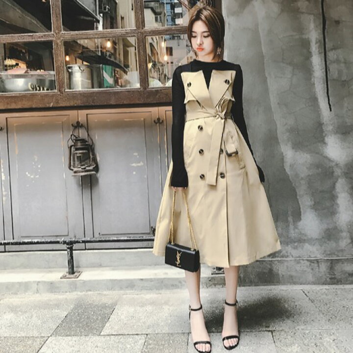 楽天市場 送料無料 ノースリーブ トレンチ ワンピース フロント ボタン リボンベルト 韓国系 ファッション お嬢様 きちんと感 トレンチ風 トレンド Lachic 楽天市場 送料無料 ノースリーブ トレンチ ワンピース フロント ボタン リボンベルト 韓国系 ファッション お嬢様 きちんと感 トレンチ風 トレンド Lachic