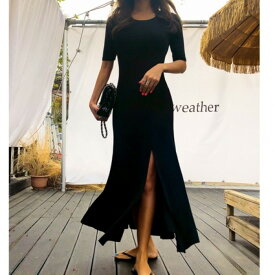 楽天市場 スリットワンピース 半袖の通販