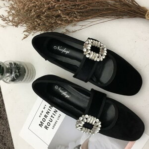 【送料無料】 2023 AW 3color ビジュー ストラップ ローファーシューズ レディースシ ューズ 秋 冬 ベロア ローヒール カジュアル かわいい きれいめ 大人可愛い きれいめカジュアル 大人ガーリ