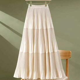 【送料無料】2023 AW 新作 6color プリーツ 切替 スカート