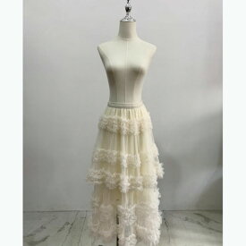 【送料無料】2024 SS 新作 4color TULLE Contrast skirt