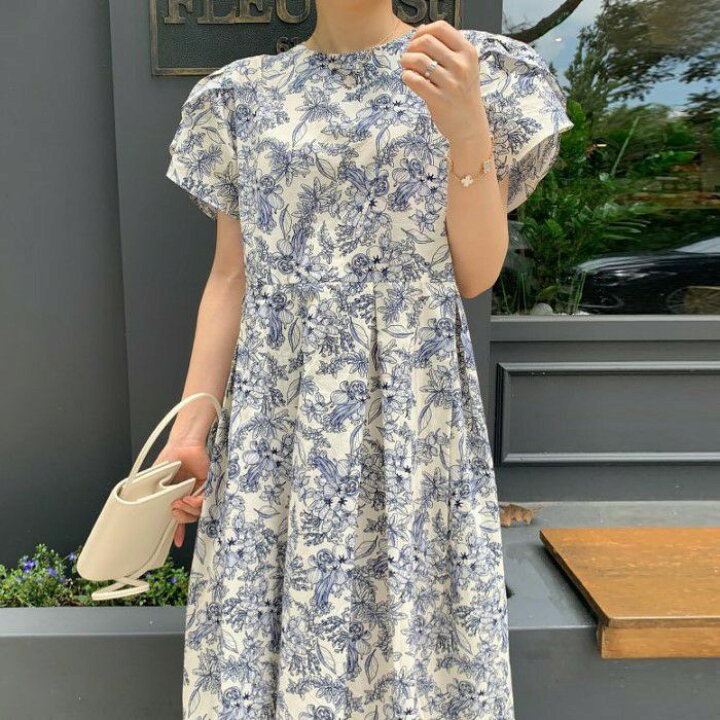 楽天市場】2022年 春夏 新作 ボタニカル シフォン ワンピース : Lachic 