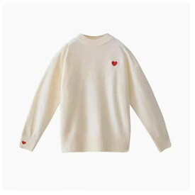 【送料無料】2024 AW 新作 3color Heart point crew neck knit