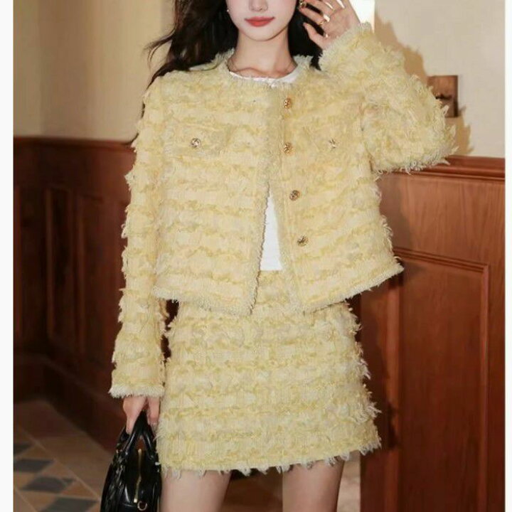 楽天市場】【送料無料】2024 AW 新作 フリンジ ツイード ジャケット ＋  