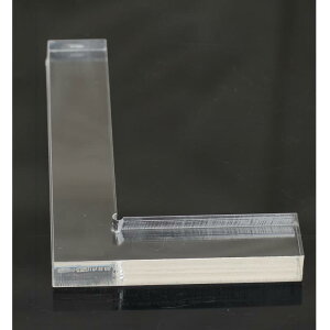 一心斎 印矩 文鎮 篆刻用品 書道用品 - 透明な材料 アクリル製 印を押すときに定規の役目をします