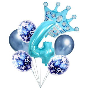 誕生日 飾り付け 数字 バルーン ナンバー 4? 32インチ クラウン 男の子 女の子 巨大 風船 バースデー ガーランド 誕生日 ウェディング 記念日 パーティーに