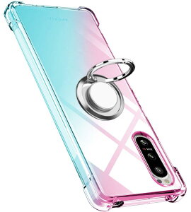Xperia 5 IIIケースXperia 5 ケースXperia 5 IV ケースリング クリア TPU シリコン リング付き薄型 軽量シリコン 耐衝撃SO-52B SOG02 スマホケース 指紋防止 360回転 車載ホルダー 一体型 人気 携帯カバー