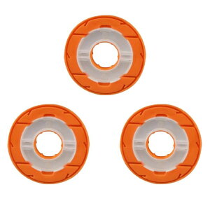 3個セット 折り畳み式のクラムシェルデザイン 仕掛け巻き スプール シリコン 釣り糸の保護 収納(オレンジ)
