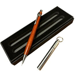 木軸シャーペン 0.5mm ギフトボックス 軽量 スリム 木製 高見え 希少木 銘木 職人 ハンドメイド 工房 シャーペン 木軸 ギフト (花梨 芯ケース)