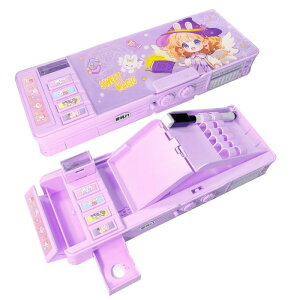 Lilybeauty 筆箱 ペンケース 小学生 女の子 男の子 両面開き 多機能 パスワード ロック ふでばこ 鉛筆削り付き 文房具 可愛い