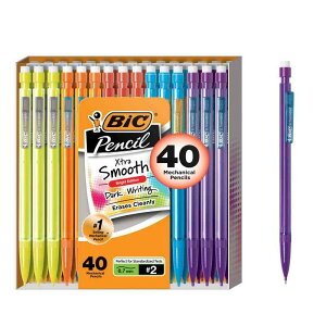 BIC (ビック) シャープペンシル Xtra Smooth Bright Edition ブラック 0.7mm 40本 MPCE40-BLK