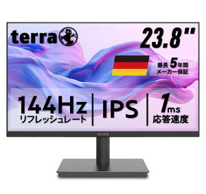 TERRA 2441W 23.8�C���` �t��HD IPS ���j�^�[ 144Hz HDMI/VGA �Œ� ����� �n�[�h�E�F�A�u���[���C�g�J�b�g �X�s�[�J�[���� �w�b�h�z���[�q �X������ 24�C���` �Q�[�~���O���j�^�[