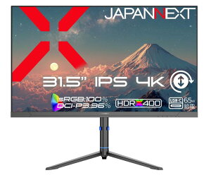 JAPANNEXT 31.5�C���` IPS�p�l������ 4K(3840x2160)�𑜓x �t�����j�^�[ JN-IPS315U-HSPC6 HDMI DP USB-C(�ő�65W���d) sRGB:100% DCI-P3:96% HDR400���� KVM ����