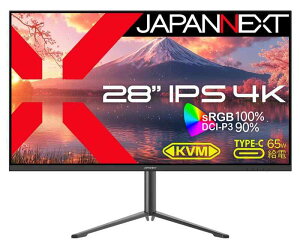 JAPANNEXT 28�C���` IPS�p�l������ 4K(3840x2160)�𑜓x �t�����j�^�[ JN-i28U-HSPC6 HDMI DP USB Type-C(�ő�65W���d) HDR sRGB:100% DCI-P3:90% KVM �������� �s