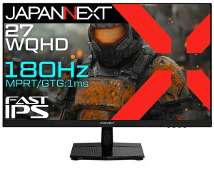 JAPANNEXT 27�C���` FAST IPS�p�l������ 180Hz�Ή� WQHD(2560x1440)�𑜓x �Q�[�~���O���j�^�[ JN-i27G180Q HDMI2.1 DP HDR 1ms(OD��:GTG/MPRT) PS5 WQHD:120Hz��