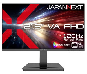JAPANNEXT 21.5�C���` VA�p�l������ �t��HD(1920×1080)�𑜓x �t�����j�^�[ JN-215V120F-C6 HDMI DP USB-C(�ő�65W���d) sRGB:99% HDR 120Hz�y�z
