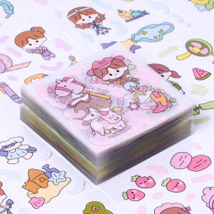 コラージュ 素材 フレークシール 100枚 女の子 シール かわいい 人物 ステッカー 手帳シール おしゃれ 大量